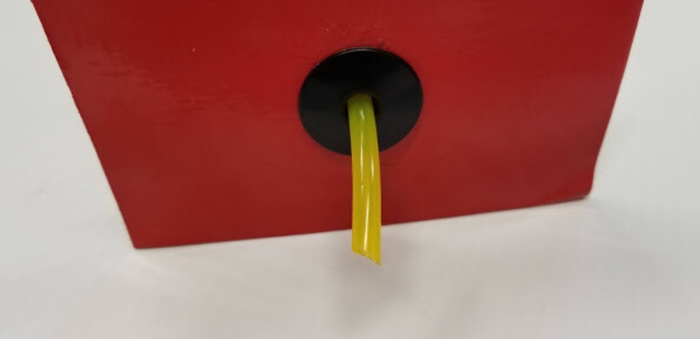 Picture of Vent line pass through plastic grommet